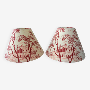 Set of 2 Jouy canvas lampshades