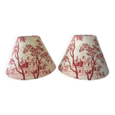 Lot de 2 abat jour toile Jouy