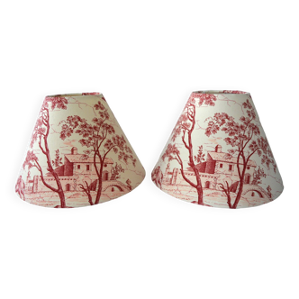 Lot de 2 abat jour toile Jouy