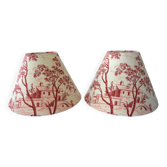 Set of 2 Jouy canvas lampshades