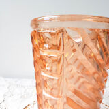 Art Deco style pink glass vase