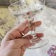 Set of 6 mismatched old crystal champagne glasses