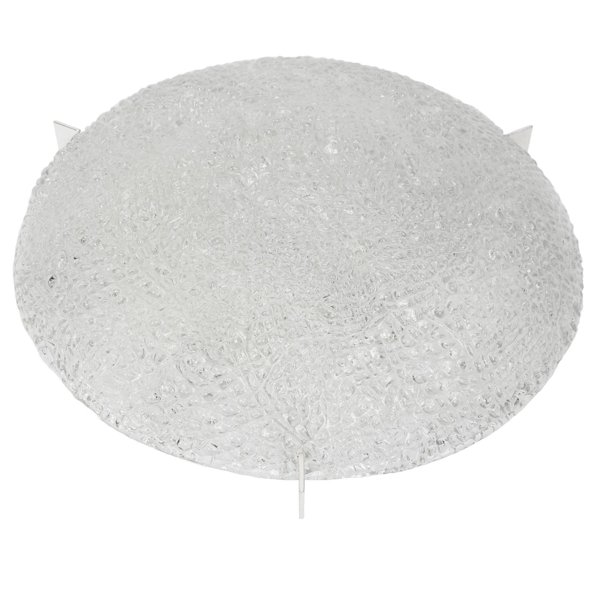 Round Frosted Glass Ceiling Light, Kaiser, Germany, 1970s