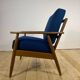 Danish armchair 1960s – Mid-century seat in teak and fabric