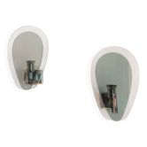 Pair of space age wall lights with smoked glass from the 1970s.