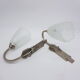 Pair of Art Deco style wall light of pressed glass