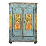 Armoire de mariée peinte d'art populaire