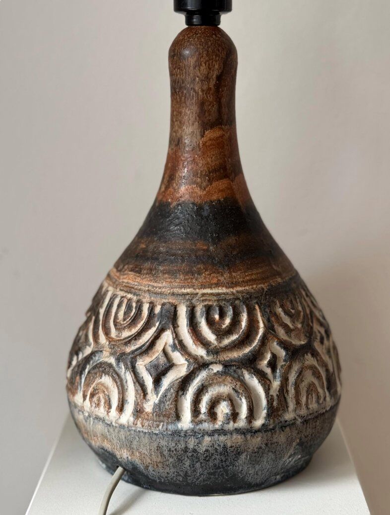 Lampe de table en grès de poterie danoise par Birte Vedel Howards, années 1960.