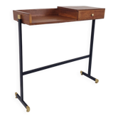 Table console / coiffeuse italienne du milieu du siècle avec des éléments en laiton, années 1950.