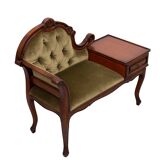 Telephone Sofa Green Velvet Queen Anne style 1960s