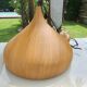 Scandinavian metal pendant light with a faux wood finish, 1980s.