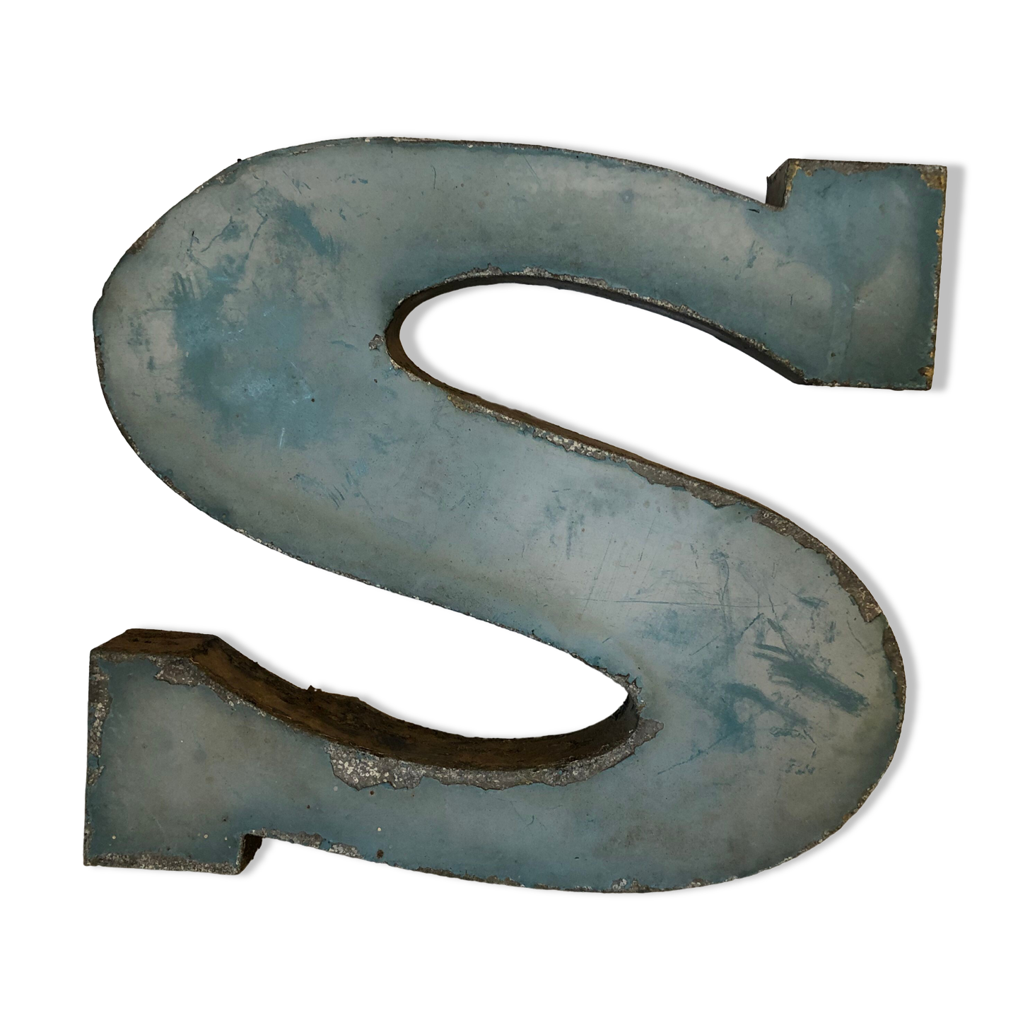 Blue sign letter "S"