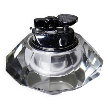 Vintage table lighter in Murano crystal, attributed to Antonio Imperatore, 70s.
