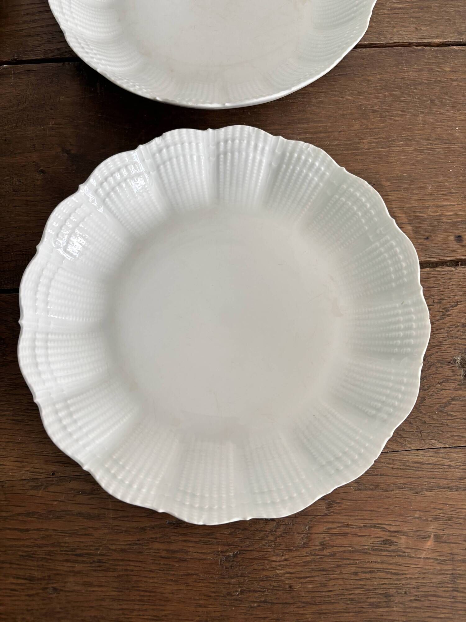 Set of 4 white porcelain deep plates – Giraud Limoges – 21.5