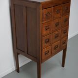Antique Dutch Oak Apothecary Cabinet or Filing Cabinet, 1930s