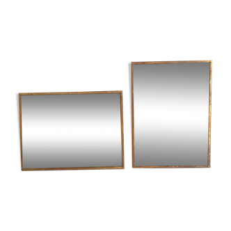 Duo of brass frames with glass
