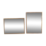 Duo of brass frames with glass