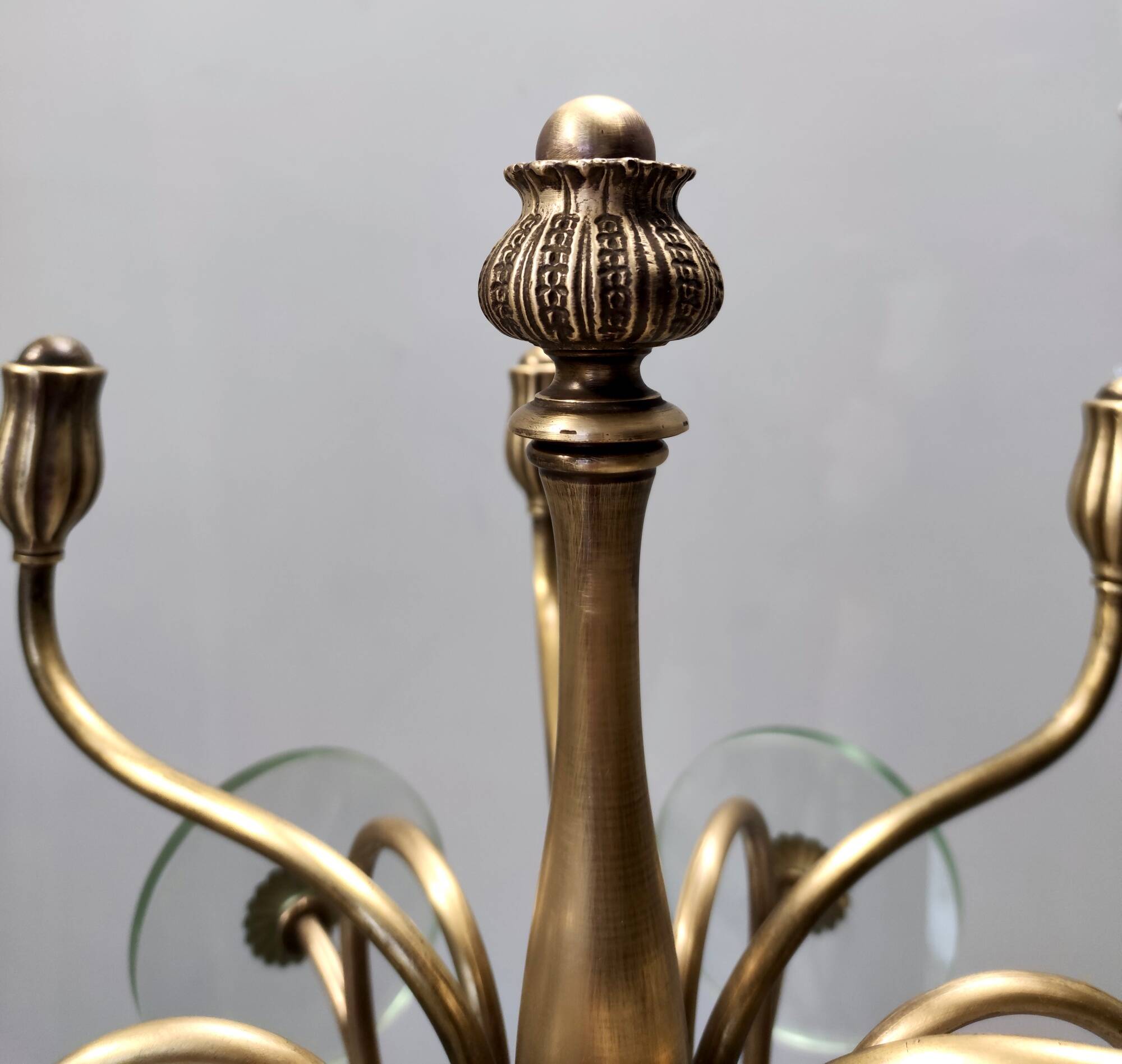 Brass and Glass Revolving Coat Rack, Italy