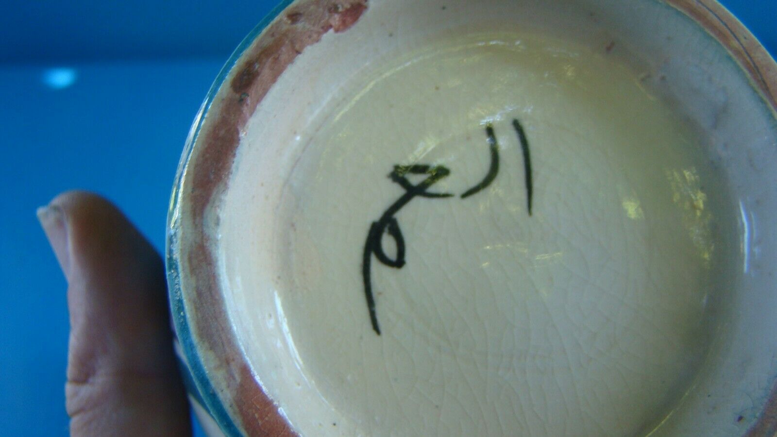 Iced and cracked ceramic vase