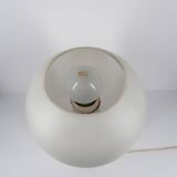 Lampe Space Age Erco en Verre Opalin et Métal Brossé, Allemagne 1974