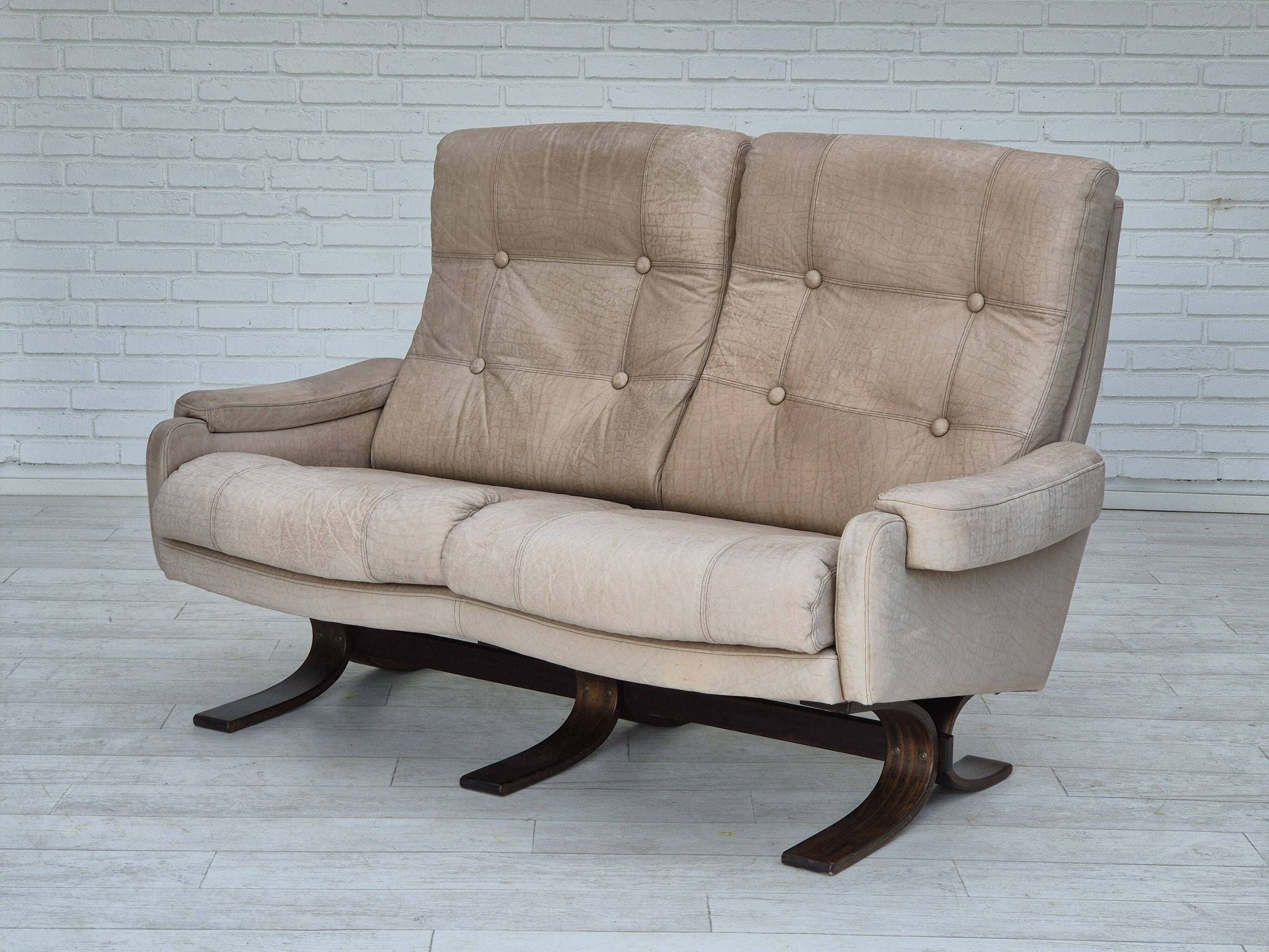 1970s, Scandinavian 2 seater sofa, original very good condition, leather.