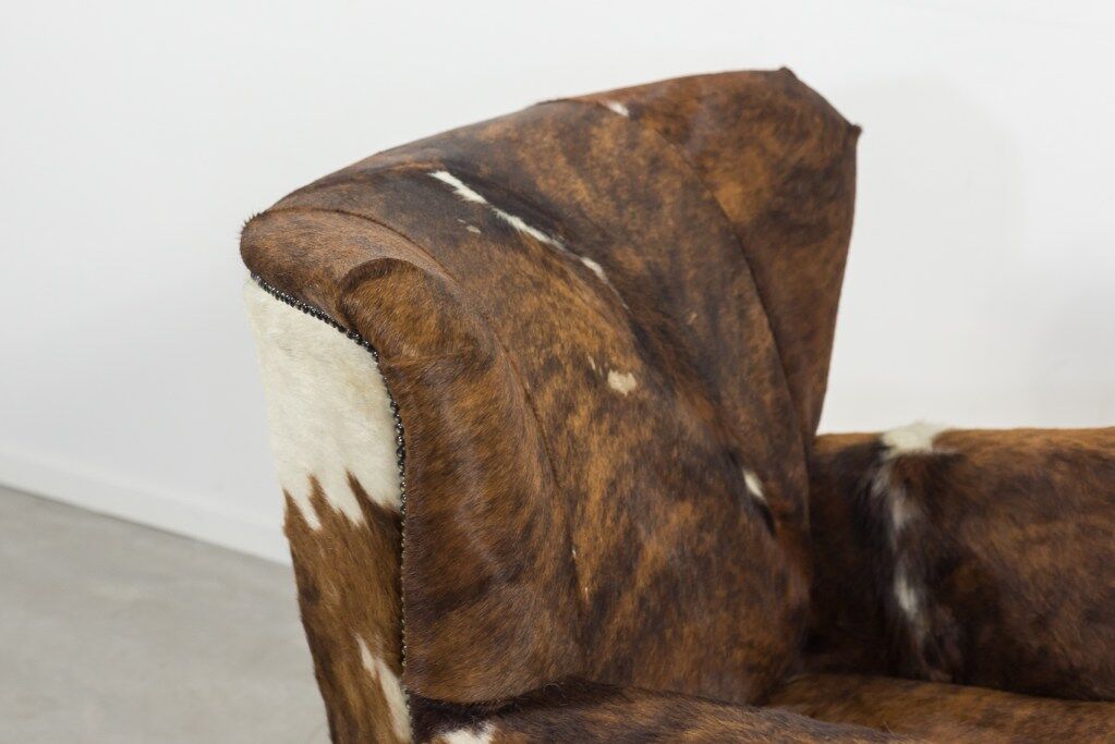Art deco cowhide armchair