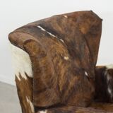Fauteuil art déco en peau de vache