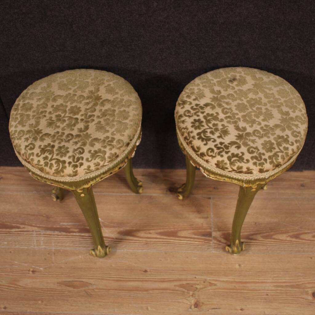 Pair of Venetian lacquered stools from the 20th century