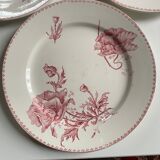 5 red decoration plates