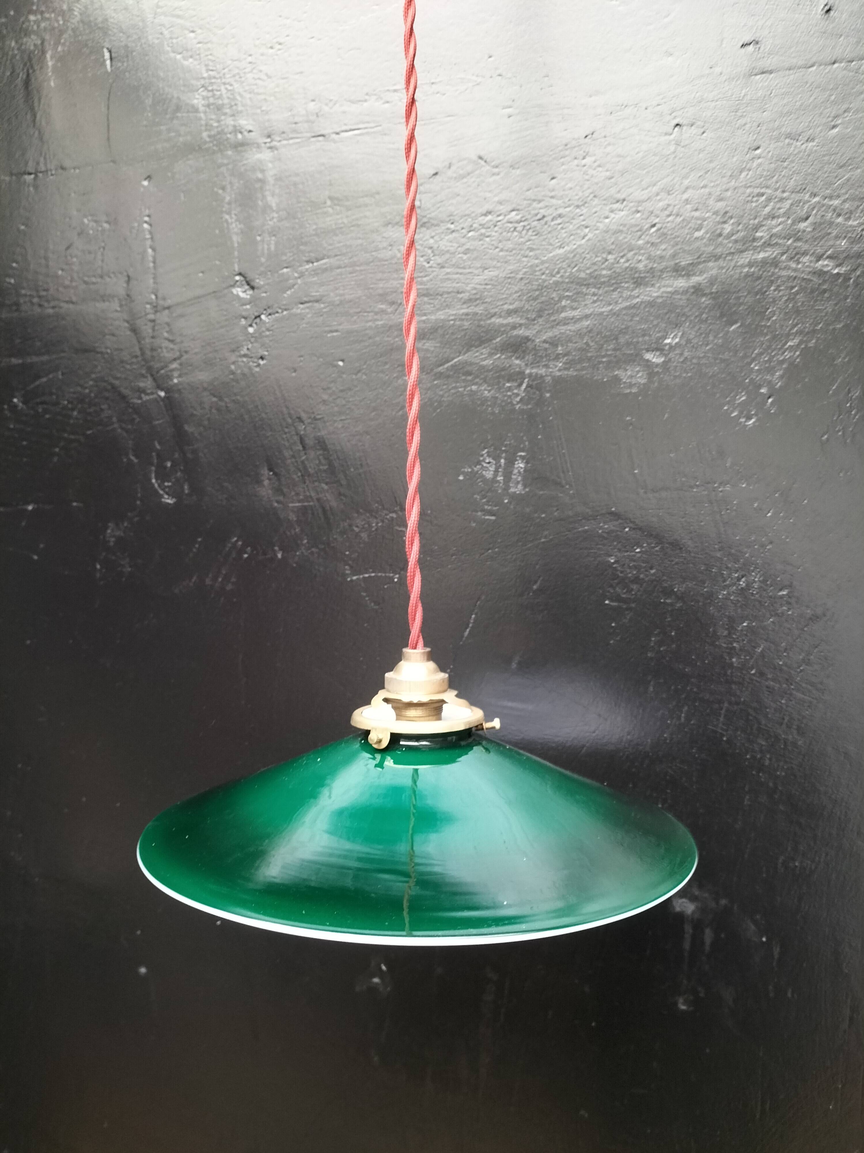 Green opaline pendant light