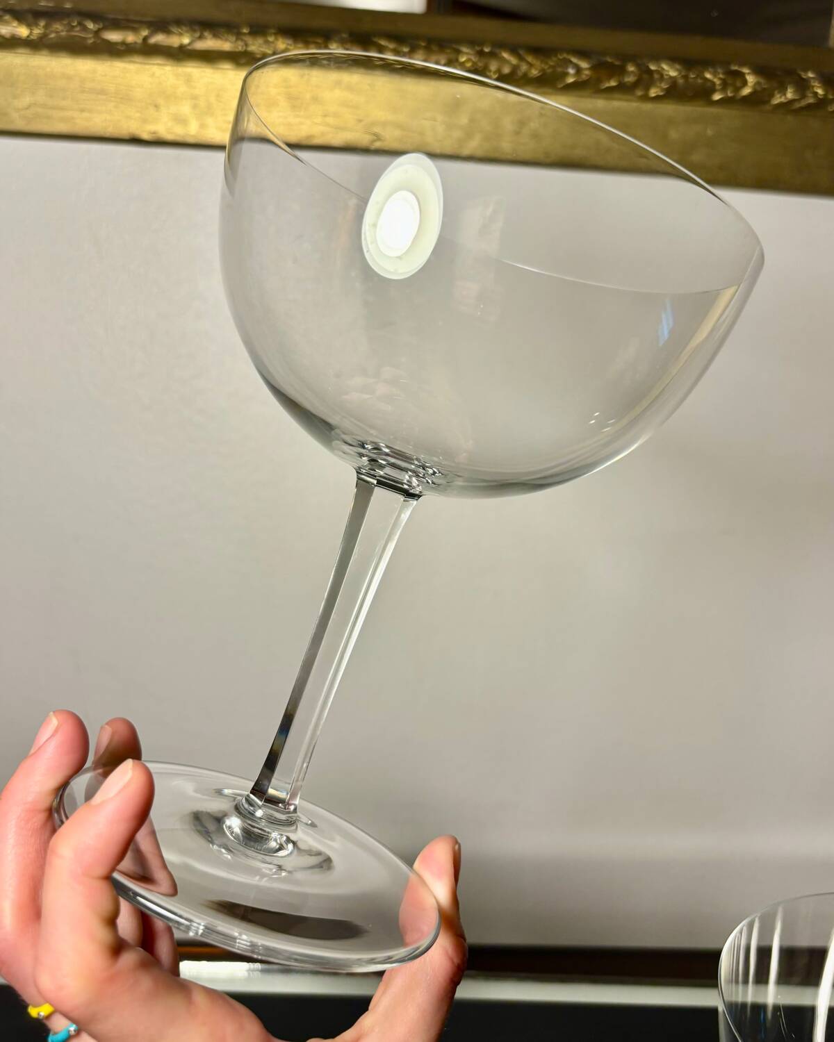 Two giant champagne tasting glasses Baccarat
