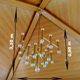 XXL 60s 70s chandelier Gaetano Sciolari for Sciolari Brass with 37 flames