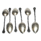 Set of 6 mocha coffee spoons in silver metal RENEKA coffee bean