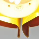 Gold and Orange Pendant Lamp by Bent Karlby for Lyfa, Denmark, 1960's