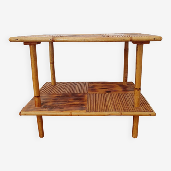 Rattan marquetry coffee table