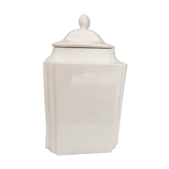 Large square pot in white earthenware