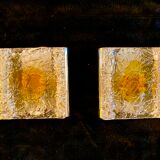 Pair of wall lamps Mazzega chrome structure