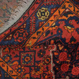 Handmade vintage persian rug traditional red wool rug- 142x187cm