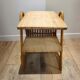 Vintage coffee table in rattan & wicker – Vinyl record player & storage cabinet