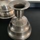 Series of 6 vintage candlesticks in brass and silver metal