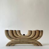 Scandinavian wooden candle holder, Denmark 1970s.