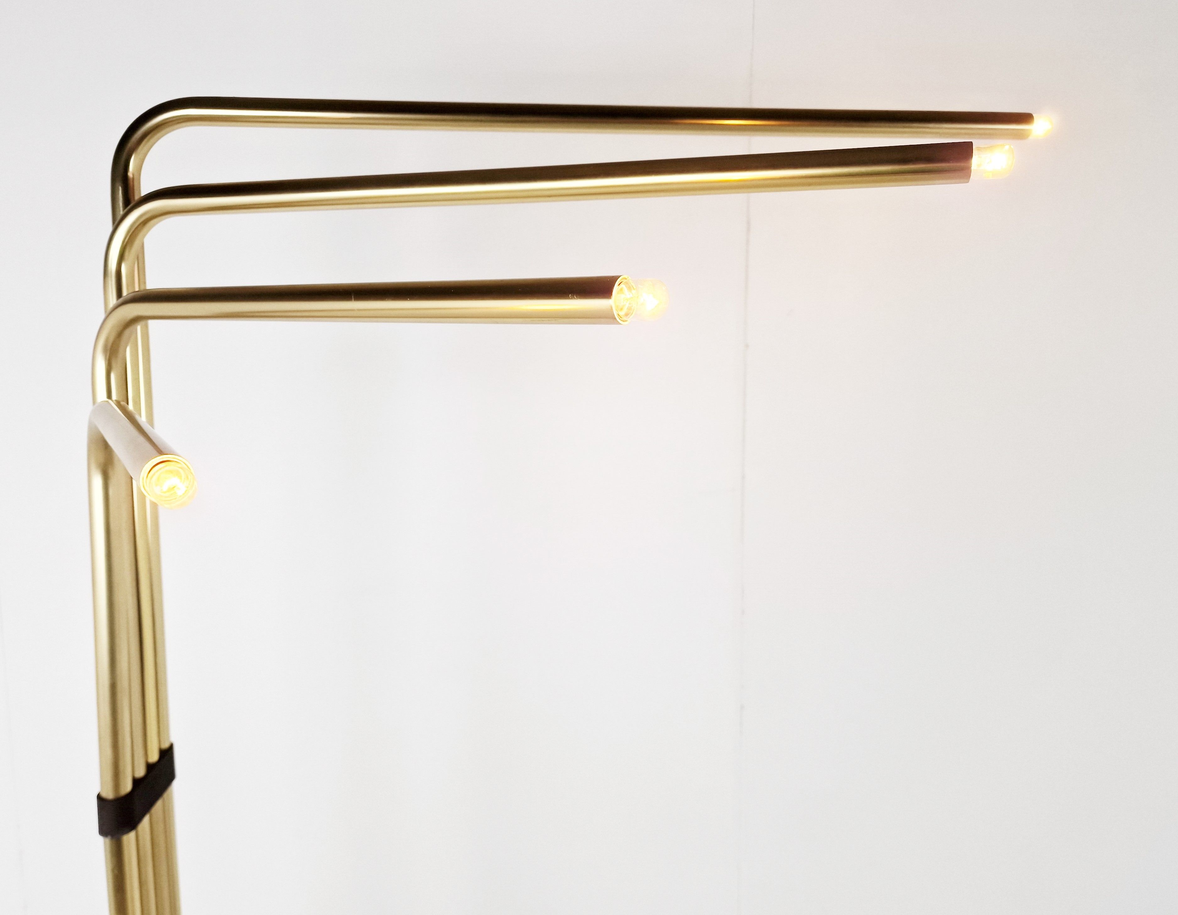 Adjustable floor lamps by Goffredo Reggiani in Brass, Italy, 1970