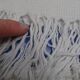Lot of 2 old and cotton tea towels - Pretty blue friezes - Franges - Circa 1920-1930