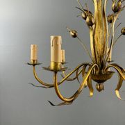 Lustre en métal doré, Italie, vers 1950