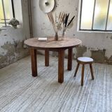 1950s round pine table with extensions