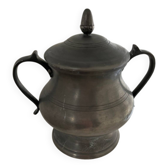 Pewter sugar bowl