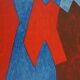 Serge poliakoff: blue and red composition - original lithograph