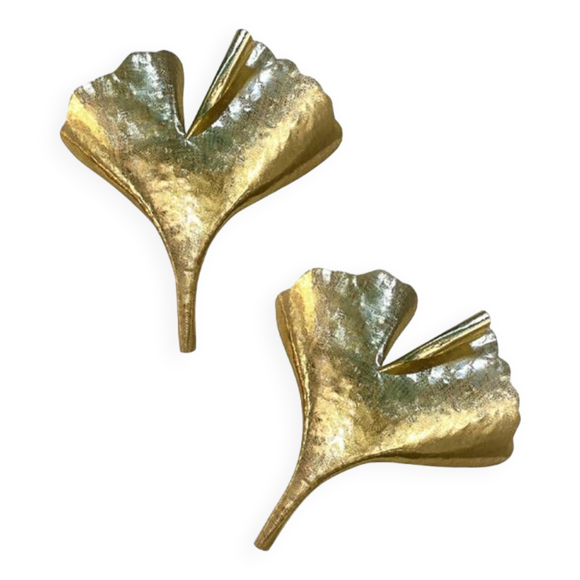 Set of 2 Contemporary Italian Brass Leaf Wall Sconce by Simoeng