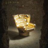 Limited Edition Golden Elda Chair by Joe Colombo for Longhi Italy no. 8/20