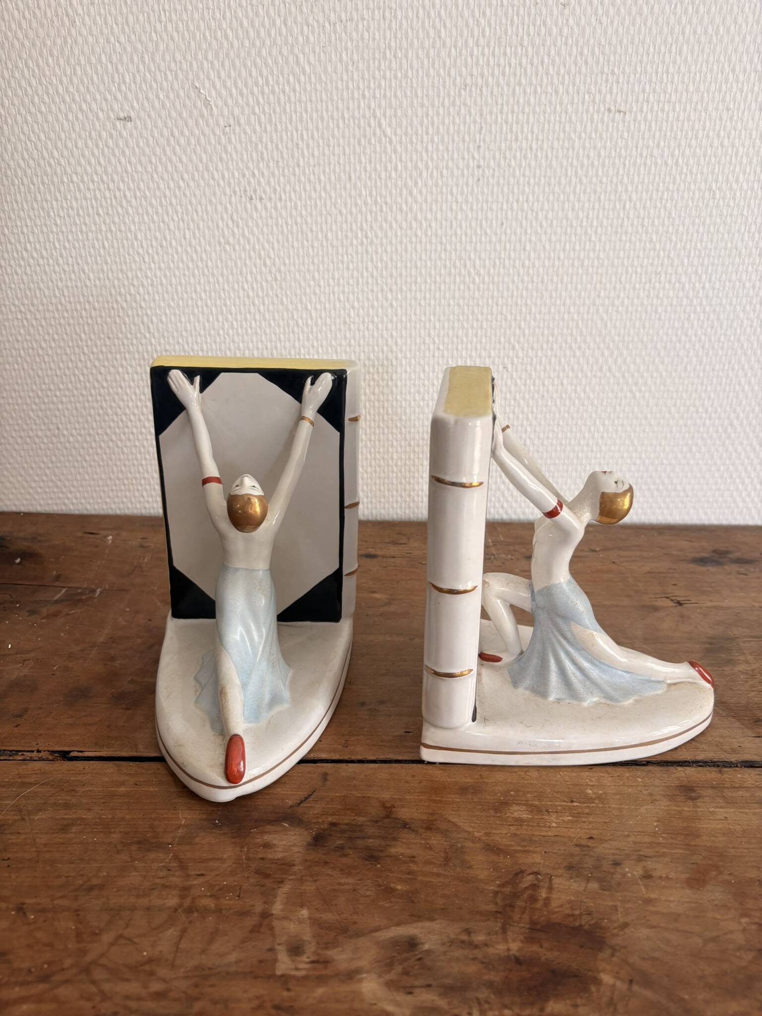 Art Deco Bookends Porcelain Dancer